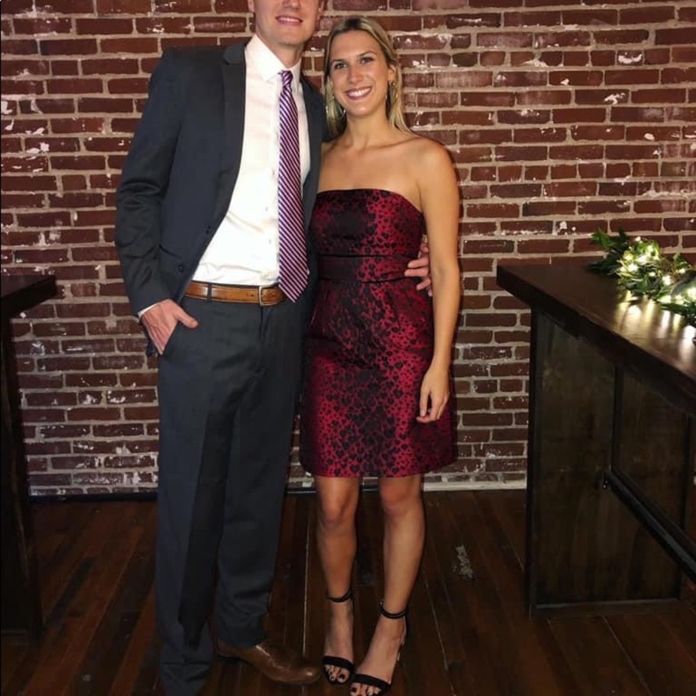 Red Leopard Holiday Dress! Perfect for Winter Wedding or Holiday Party!